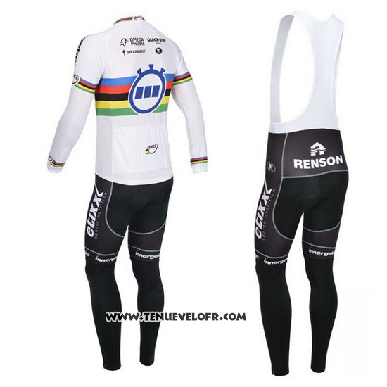 2013 Maillot Ciclismo UCI Mondo Champion Lider Quick Step Manches Longues et Cuissard